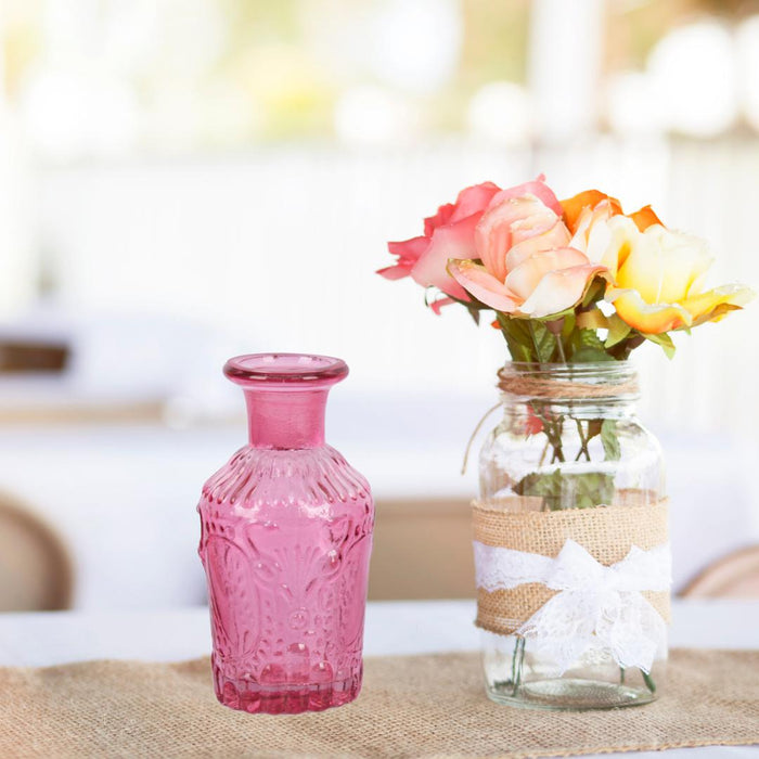 Set of 6 Vintage Glass Flower Bud Vases-Set of 6-Koyal Wholesale-Berry-