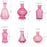 Set of 6 Vintage Glass Flower Bud Vases-Set of 6-Koyal Wholesale-Berry-