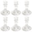 Set of 6 Vintage Glass Taper Candle Holders-Set of 6-Koyal Wholesale-Clear-