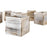 Set of 6 White Square Wood Vases-Set of 6-Koyal Wholesale-6" x 6"-
