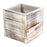 Set of 6 White Square Wood Vases-Set of 6-Koyal Wholesale-4" x 4"-