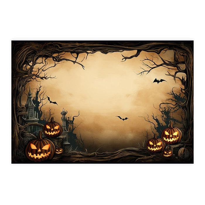 Set of 8 Halloween Disposable Cardstock Paper Placemats for Dining and Decor-Set of 8-Andaz Press-Moonlit Haunted Manor-