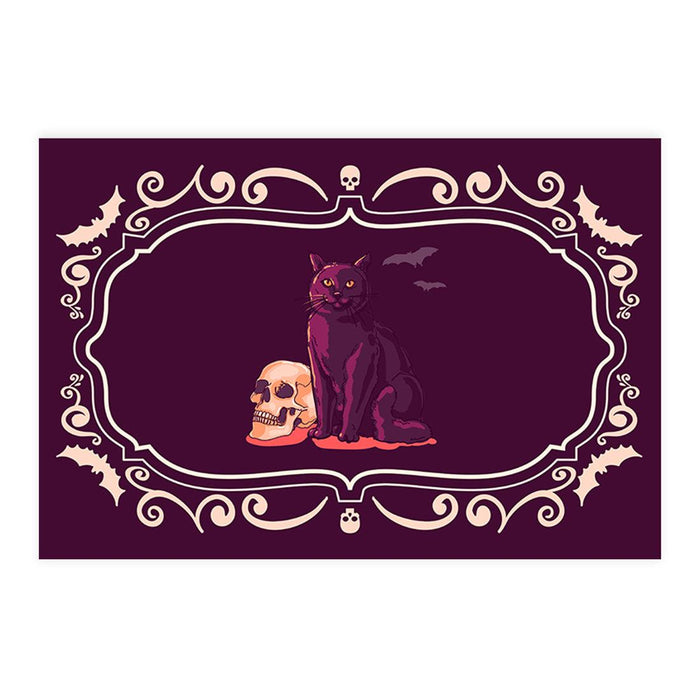 Set of 8 Halloween Disposable Cardstock Paper Placemats for Dining and Decor-Set of 8-Andaz Press-Moonlit Haunted Manor-