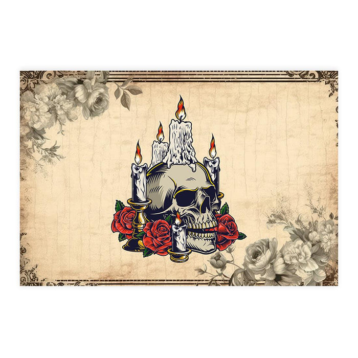 Set of 8 Halloween Disposable Cardstock Paper Placemats for Dining and Decor-Set of 8-Andaz Press-Moonlit Haunted Manor-