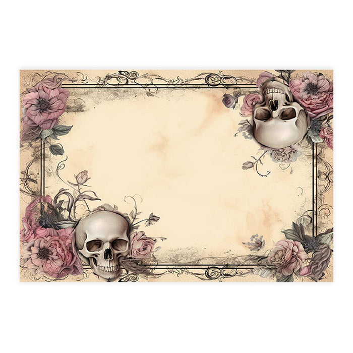 Set of 8 Halloween Disposable Cardstock Paper Placemats for Dining and Decor-Set of 8-Andaz Press-Moonlit Haunted Manor-