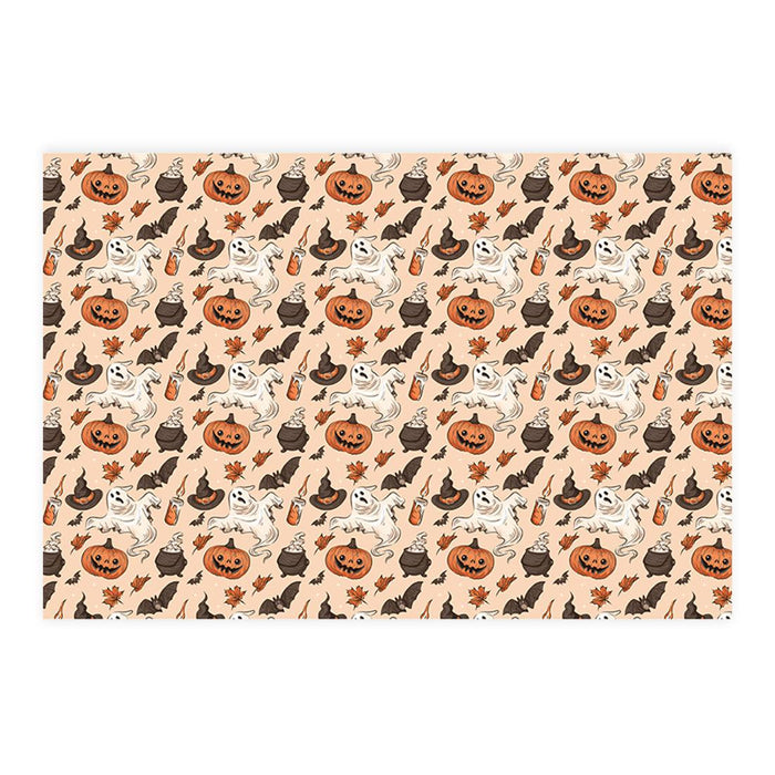 Set of 8 Halloween Disposable Cardstock Paper Placemats for Dining and Decor-Set of 8-Andaz Press-Moonlit Haunted Manor-