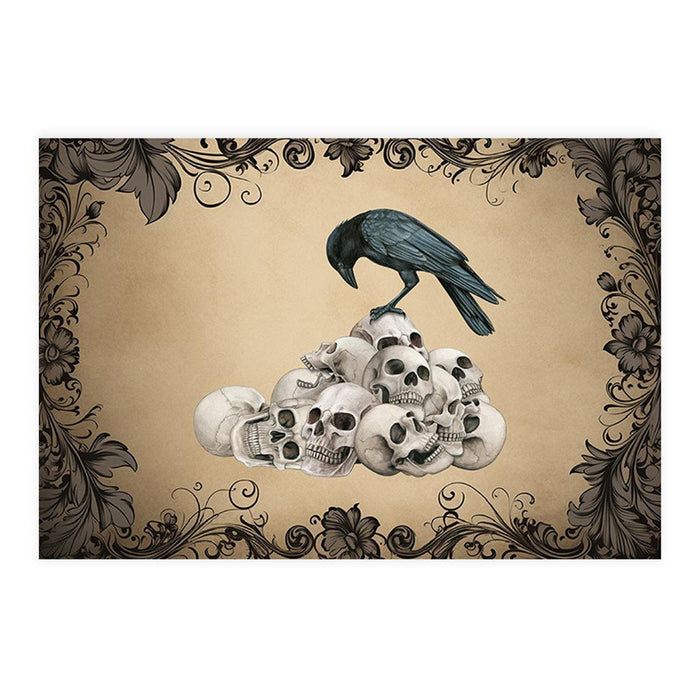 Set of 8 Halloween Disposable Cardstock Paper Placemats for Dining and Decor-Set of 8-Andaz Press-Moonlit Haunted Manor-