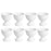 Set of 8 White Pedestal Footed Bowl Bulk Flower Vases-Koyal Wholesale-5.5" x 5.5"-