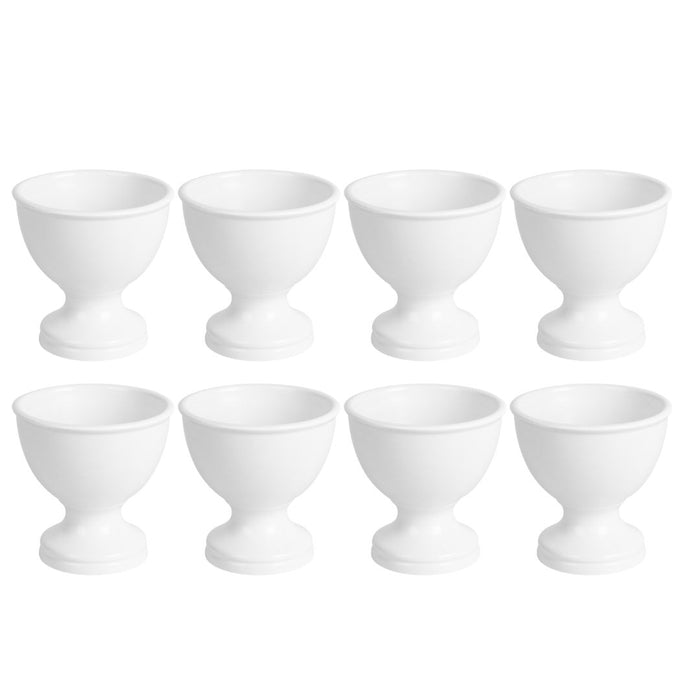 Set of 8 White Pedestal Footed Bowl Bulk Flower Vases-Koyal Wholesale-5.5" x 5.5"-