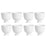 Set of 8 White Pedestal Footed Bowl Bulk Flower Vases-Koyal Wholesale-5.5" x 5.5"-