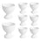 Set of 8 White Pedestal Footed Bowl Bulk Flower Vases-Koyal Wholesale-5.5" x 5.5"-