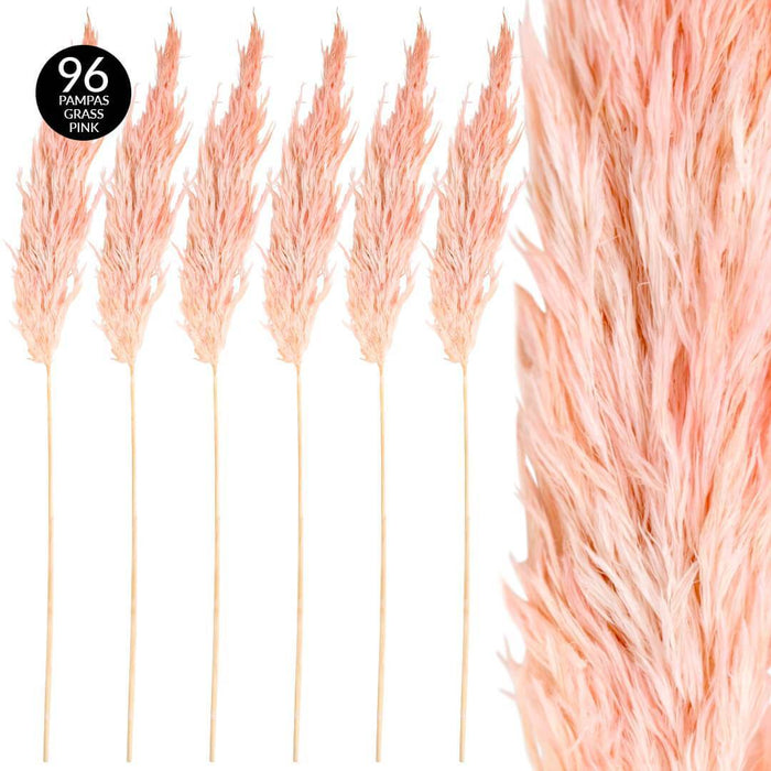 Set of 96 Wholesale Pampas Grass Decor Plumes-Set of 96-Koyal Wholesale-Natural-28-32"-
