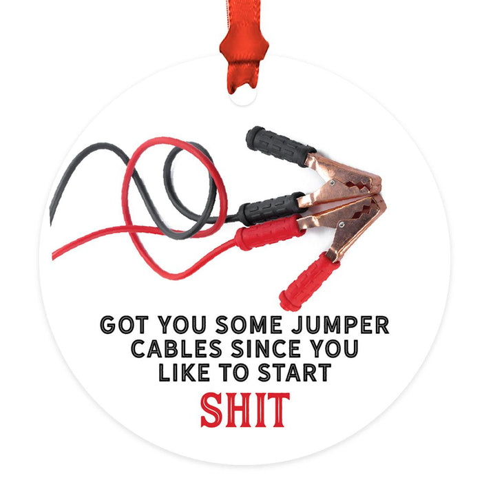 Sibling Christmas Ornaments 20XX, Metal Funny Big Brother & Sister Gift-Set of 1-Andaz Press-Got You Some Jumper Cables-