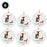 Snowman Round Porcelain Christmas Ornament Bulk Pack, Monogram with Custom Name, Bulk Pack-Set of 6-Andaz Press-Monogram F-