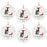 Snowman Round Porcelain Christmas Ornament Bulk Pack, Monogram with Custom Name, Bulk Pack-Set of 6-Andaz Press-Monogram L-