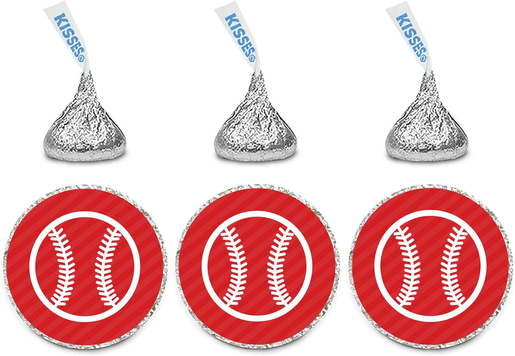 Sports Birthday Shapes Hershey's Kisses Stickers-Set of 216-Andaz Press-Baseball-