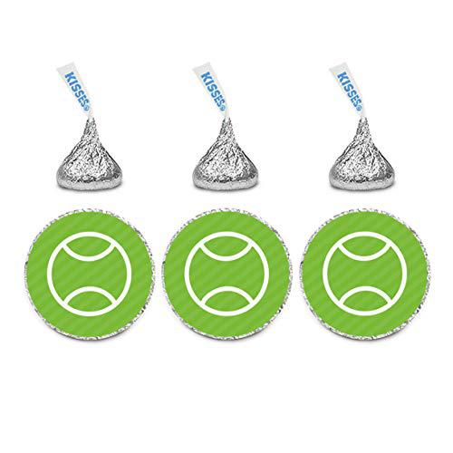 Sports Birthday Shapes Hershey's Kisses Stickers-Set of 216-Andaz Press-Tennis-
