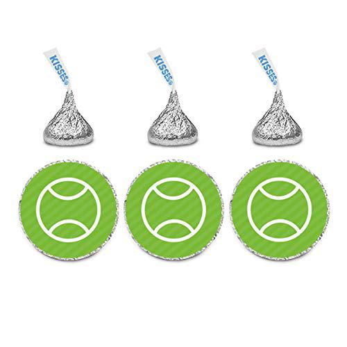 Sports Birthday Shapes Hershey's Kisses Stickers-Set of 216-Andaz Press-Tennis-