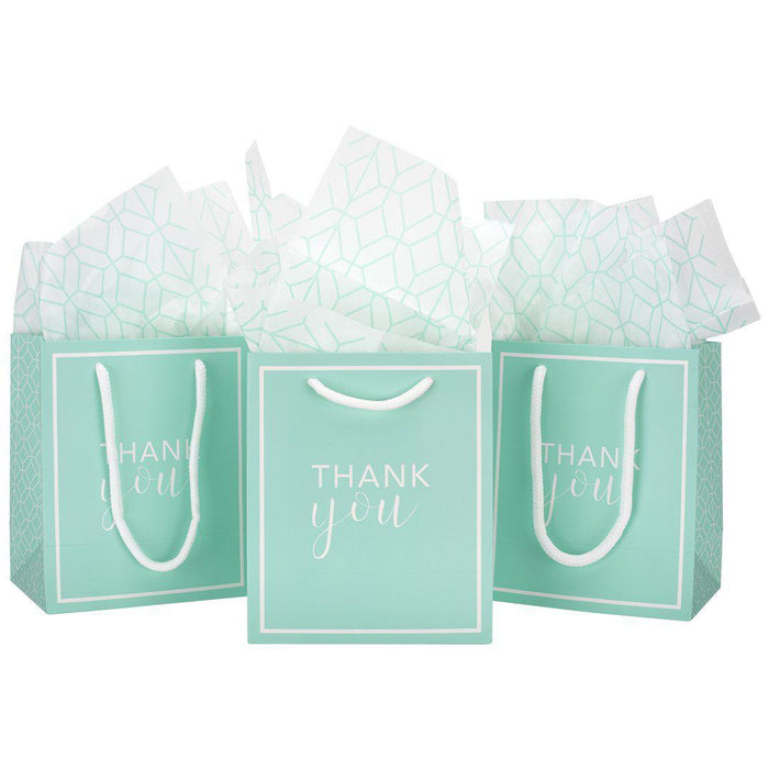 Thank You Party Favor Gift Bags-Set of 25-Andaz Press-White-