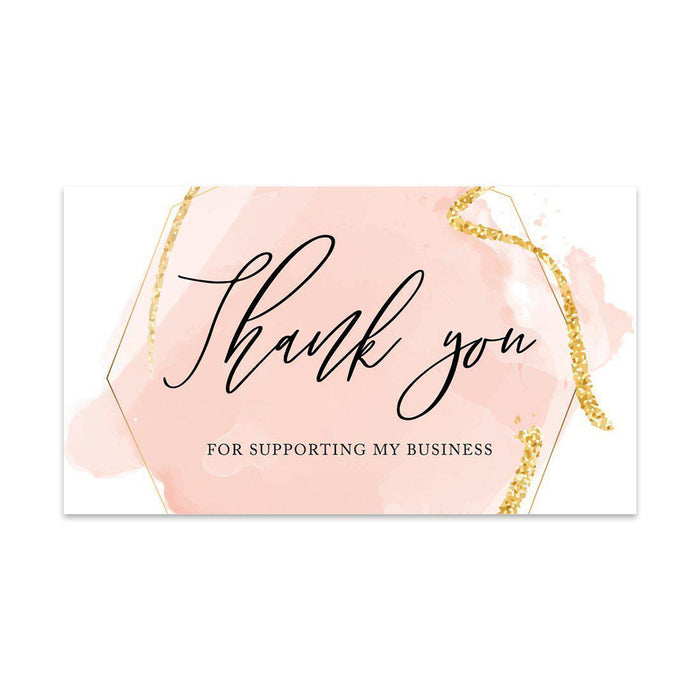 Thank You for Supporting My Small Business Cards-Set of 100-Andaz Press-Baby Blue Neutral Watercolor-