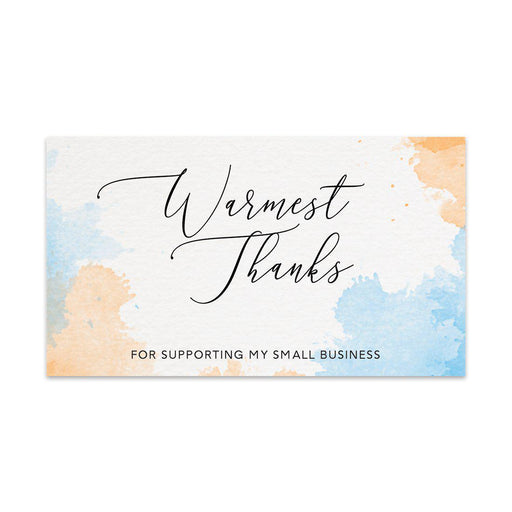 Thank You for Supporting My Small Business Cards-Set of 100-Andaz Press-Baby Blue Neutral Watercolor-