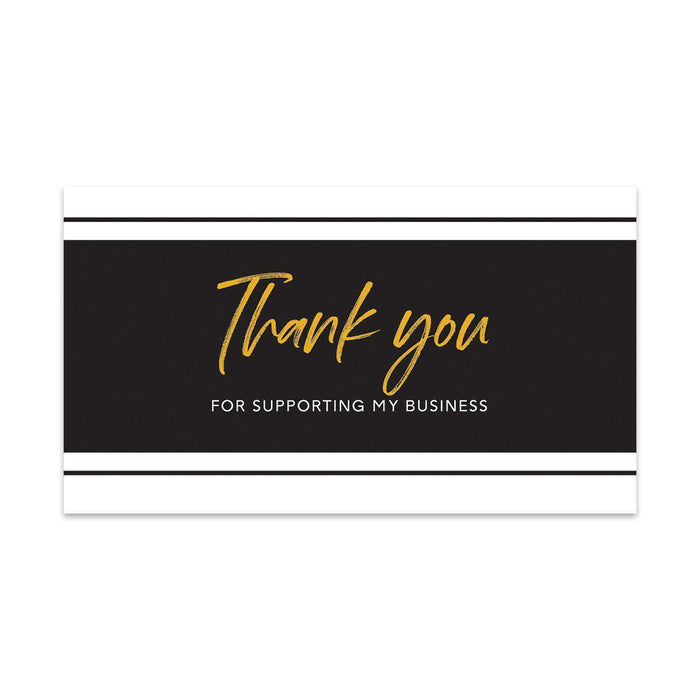 Thank You for Supporting My Small Business Cards-Set of 100-Andaz Press-Black and Gold-
