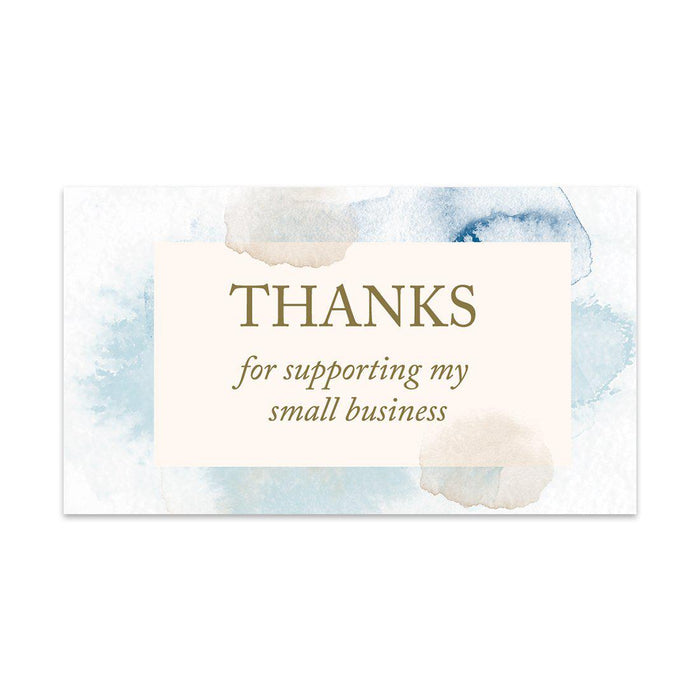 Thank You for Supporting My Small Business Cards-Set of 100-Andaz Press-Blue and Earthy Watercolor-