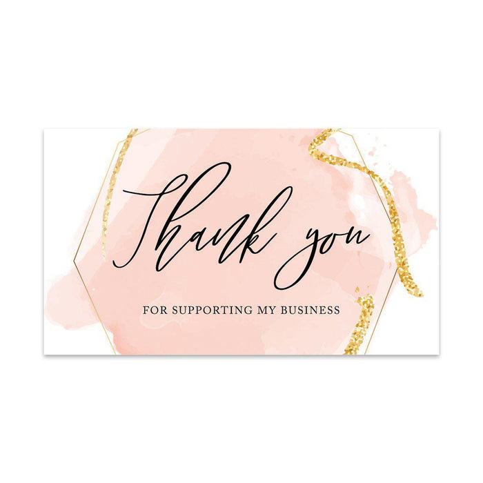 Thank You for Supporting My Small Business Cards-Set of 100-Andaz Press-Geometric Blush Design-