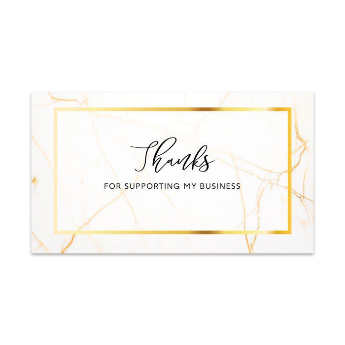 Thank You for Supporting My Small Business Cards-Set of 100-Andaz Press-Gold Marble-