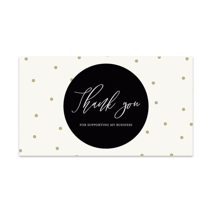 Thank You for Supporting My Small Business Cards-Set of 100-Andaz Press-Grey Polka Dot Design-