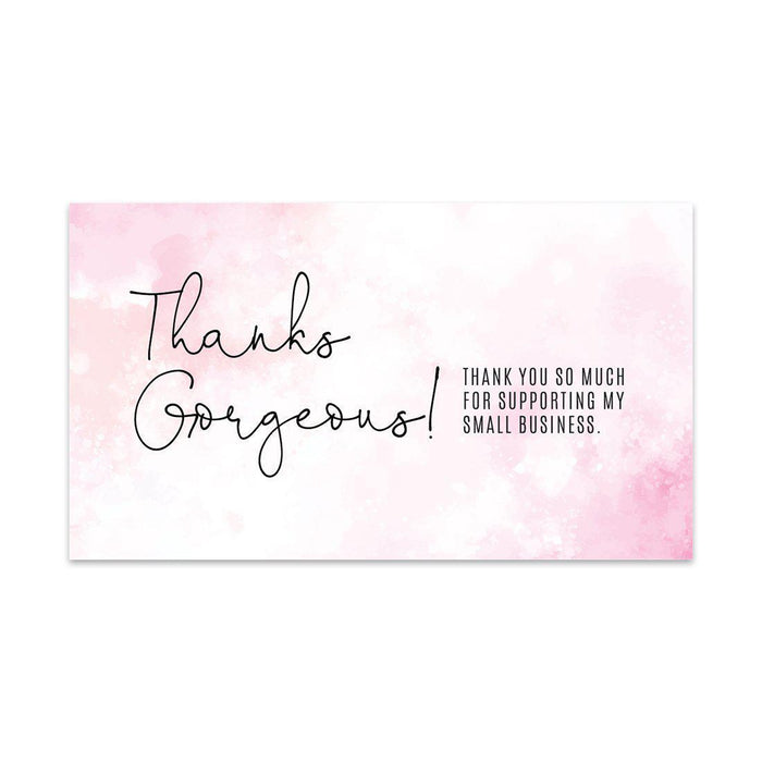 Thank You for Supporting My Small Business Cards-Set of 100-Andaz Press-Pink Watercolor Clouds-