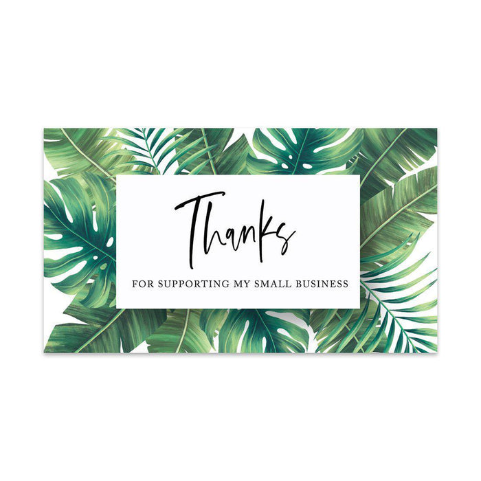 Thank You for Supporting My Small Business Cards-Set of 100-Andaz Press-Tropical Palm Leaves-