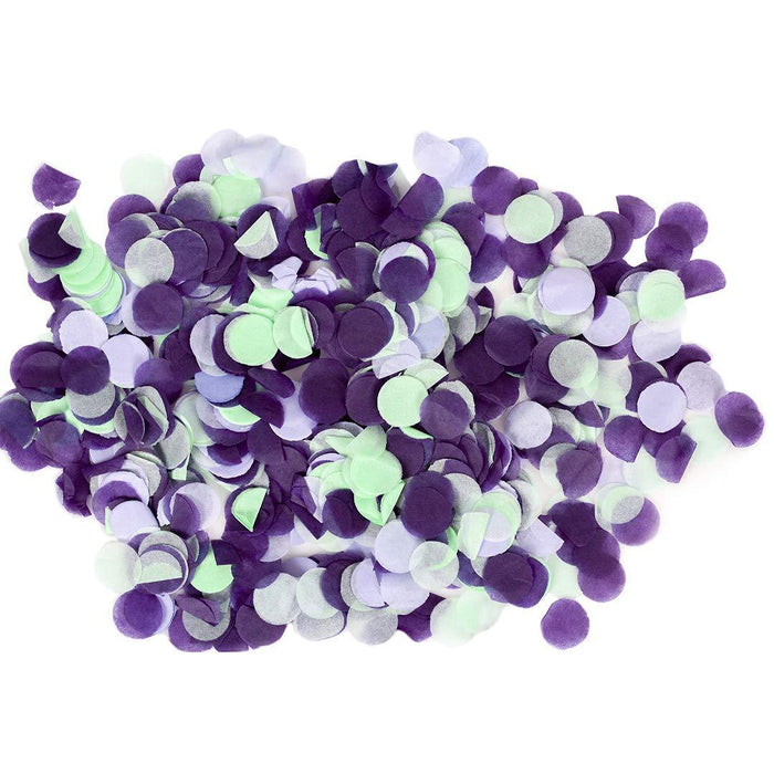 Tissue Paper Confetti 1-Inch Round Circles, Bulk 5.3 oz Pack, Confetti Balloon Decorations-Set of 1-Andaz Press-Mint, Lavender, Purple-