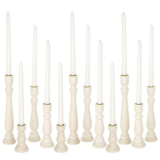 Unfinished Wood Taper Candle Holders, Set of 12-Set of 12-Koyal Wholesale-
