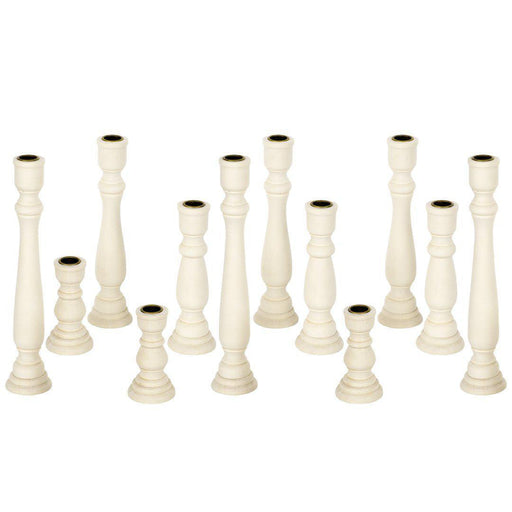 Unfinished Wood Taper Candle Holders, Set of 12-Set of 12-Koyal Wholesale-