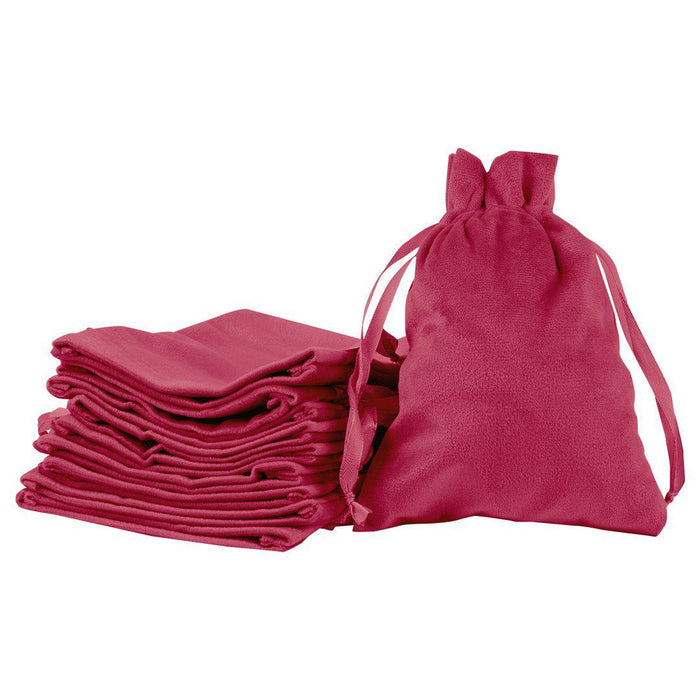 Velvet Drawstring Favor Bags, Set of 25-Set of 25-Andaz Press-5" x 7"-Burgundy-