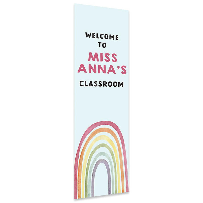 Vertical Large Custom Classroom Welcome Banner Sign for Teachers, Set of 1-Set of 1-Andaz Press-Crayons-