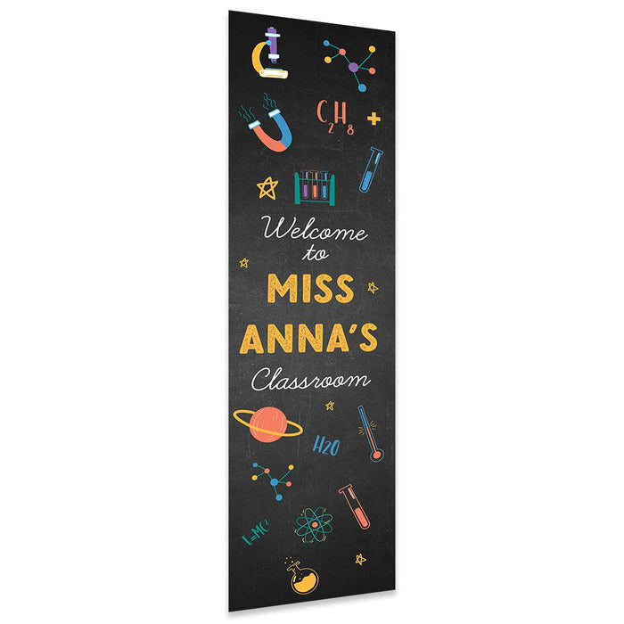 Vertical Large Custom Classroom Welcome Banner Sign for Teachers, Set of 1-Set of 1-Andaz Press-Crayons-