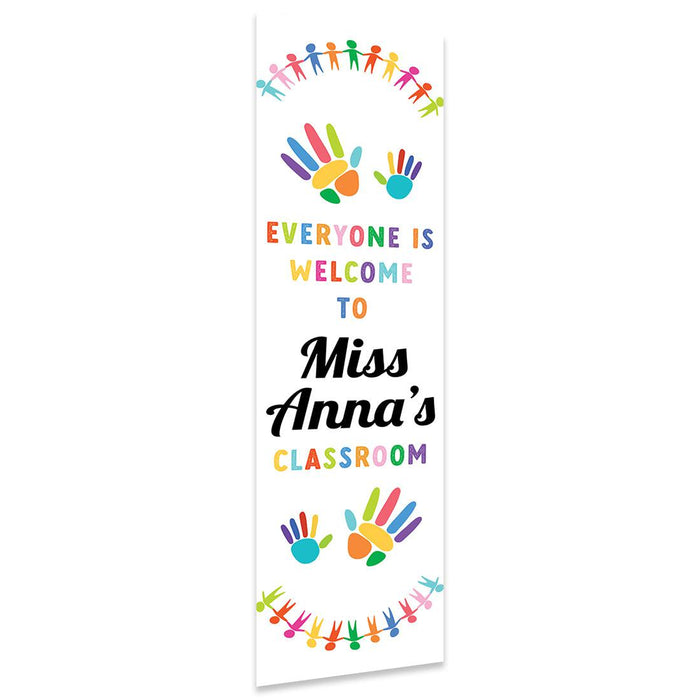 Vertical Large Custom Classroom Welcome Banner Sign for Teachers, Set of 1-Set of 1-Andaz Press-Crayons-
