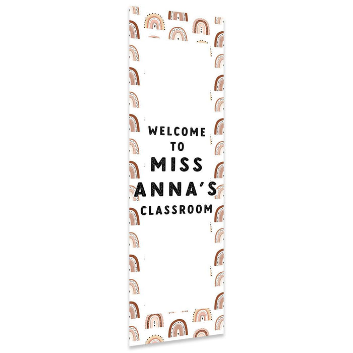 Vertical Large Custom Classroom Welcome Banner Sign for Teachers, Set of 1-Set of 1-Andaz Press-Crayons-