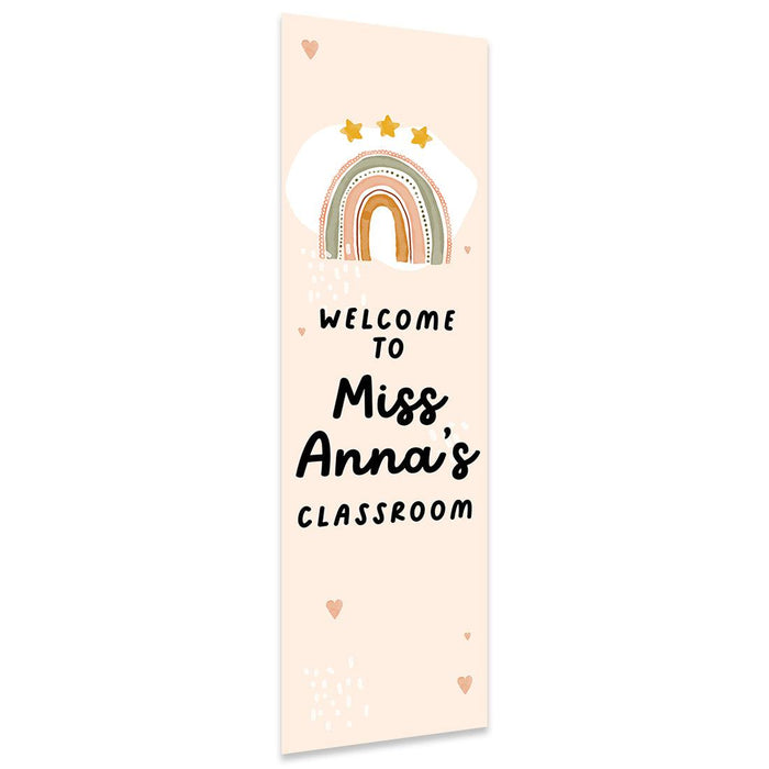 Vertical Large Custom Classroom Welcome Banner Sign for Teachers, Set of 1-Set of 1-Andaz Press-Crayons-