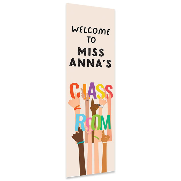 Vertical Large Custom Classroom Welcome Banner Sign for Teachers, Set of 1-Set of 1-Andaz Press-Diversity-