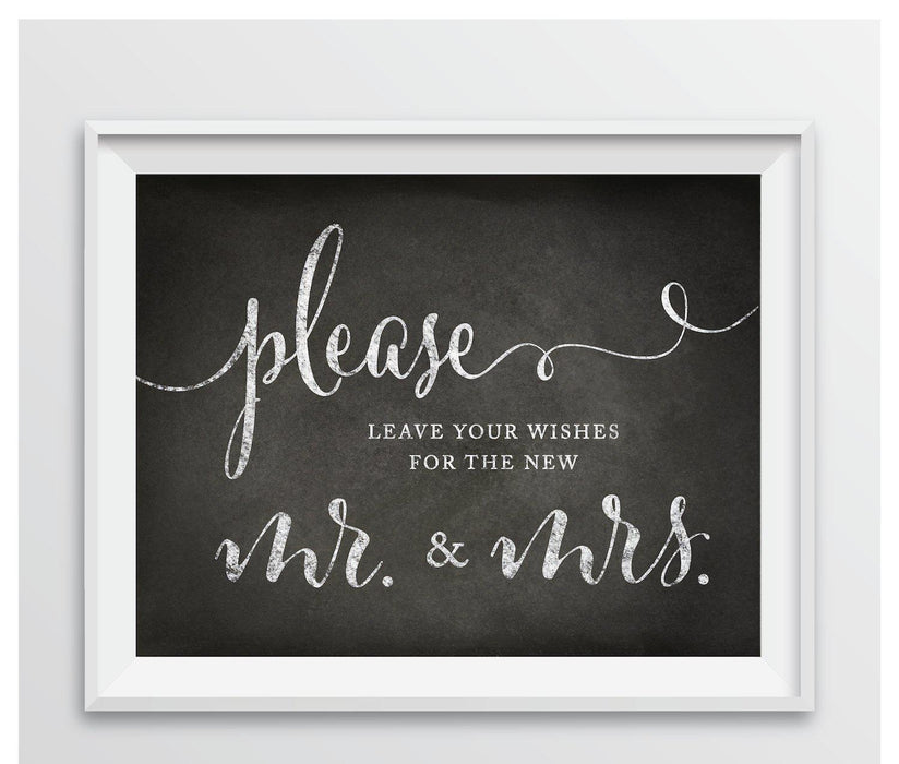Vintage Chalkboard Wedding Party Signs-Set of 1-Andaz Press-Mr. & Mrs.-