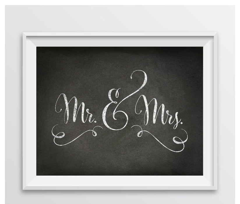 Vintage Chalkboard Wedding Party Signs-Set of 1-Andaz Press-Mr. & Mrs.-