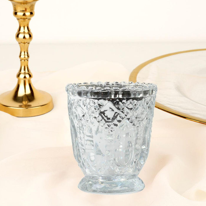 Vintage Glass Candle Holder, Set of 6-Set of 6-Koyal Wholesale-Purple-