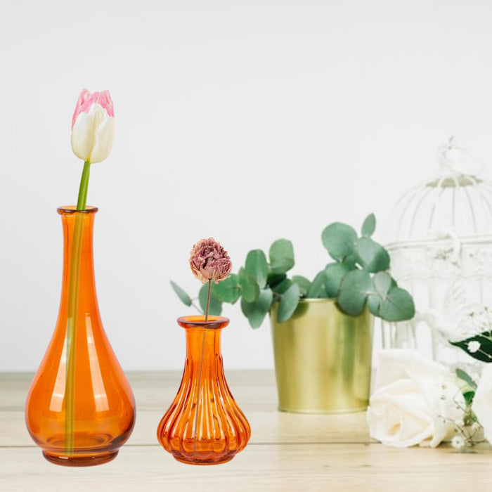 Vintage Glass Flower Bud Vases, Set of 6-Set of 6-Koyal Wholesale-Berry-