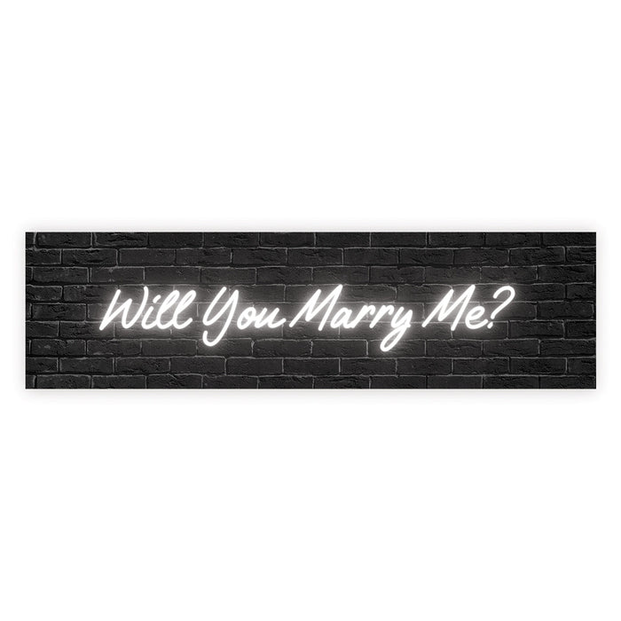 Will You Marry Me Sign Banner | Proposal & Valentine's Day Decorations Ideas, Set of 1-Set of 1-Andaz Press-Red Roses and Diamond Ring Will You Marry Me?-