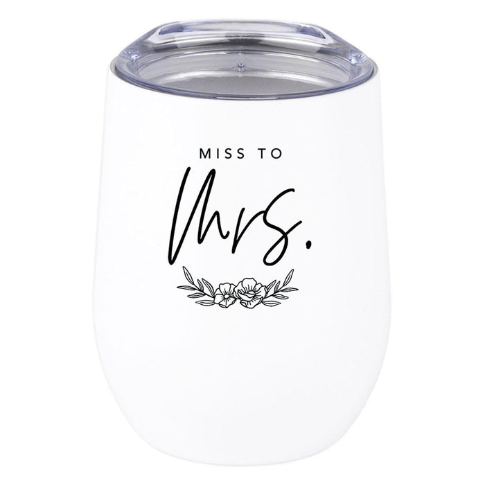 Wine Tumbler with Lid Stemless Stainless Steel Insulated Gift for Wedding Engagement Bridal Shower Gifts-Set of 1-Andaz Press-Bride-