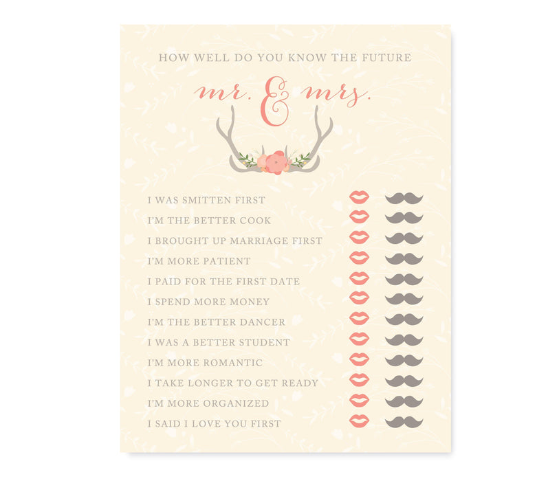 Woodland Deer Wedding Bridal Shower Game Cards-Set of 20-Andaz Press-What's In Your Purse?-