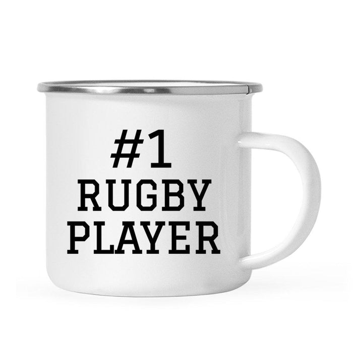 #1 Sports Stainless Steel Campfire Coffee Mug Thank You Gift-Set of 1-Andaz Press-Rugby Player-